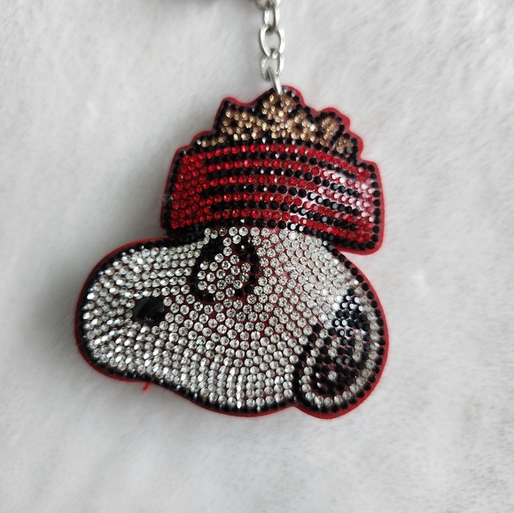 Snoopy Rhinestone Keychain Bag Charm - Picture 2 of 3